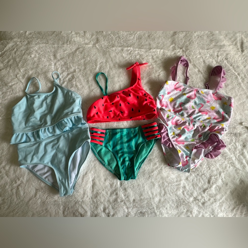 Girls Size 7-8 Two Piece Swimsuits Bundle